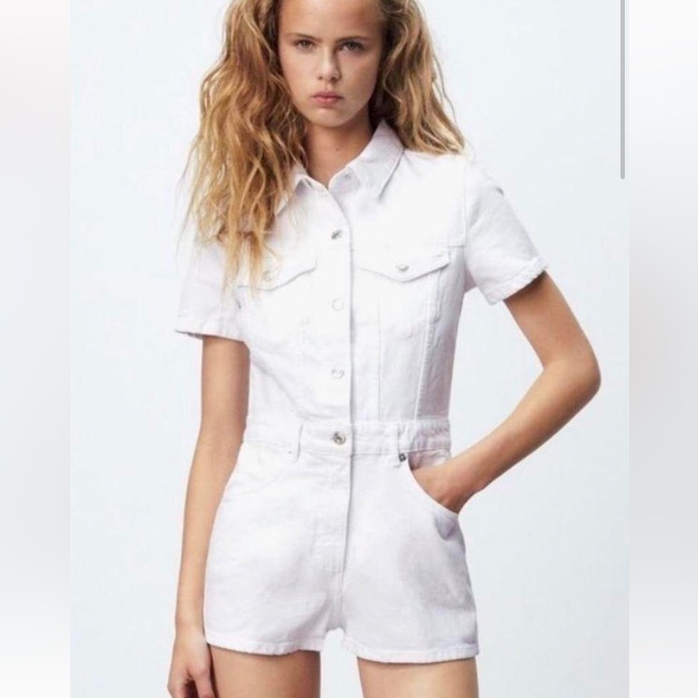 Zara Denim Romper